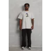 Luz&Pos Unisex Oversize Baskılı Bisiklet Yaka T-shirt - Gri
