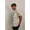 Luz&Pos Unisex Oversize Baskılı Bisiklet Yaka T-shirt - Gri