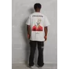 Luz&Pos Unisex Oversize Baskılı Bisiklet Yaka T-shirt - Gri