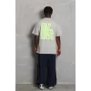 Luz&Pos Unisex Oversize Baskılı Bisiklet Yaka T-shirt - Gri