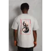 Luz&Pos Unisex Oversize Baskılı Bisiklet Yaka T-shirt - Gri
