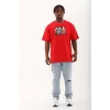 Luz&Pos Unisex Oversize Baskılı Bisiklet Yaka T-shirt - Kırmızı