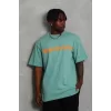 Luz&Pos Unisex Oversize Baskılı Bisiklet Yaka T-shirt - Mint Yeşili