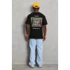 Luz&Pos Unisex Oversize Baskılı Bisiklet Yaka T-shirt - Siyah