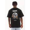 Luz&Pos Unisex Oversize Baskılı Bisiklet Yaka T-shirt - Siyah