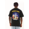 Luz&Pos Unisex Oversize Baskılı Bisiklet Yaka T-shirt - Siyah