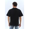 Luz&Pos Unisex Oversize Düz Bisiklet Yaka T-shirt - Siyah