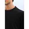 Luz&Pos Unisex Oversize Düz Bisiklet Yaka T-shirt - Siyah