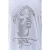 Luz&Pos Unisex Oversize Taşlı Bisiklet Yaka T-shirt - Beyaz
