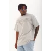Luz&Pos Unisex Oversize Taşlı Bisiklet Yaka T-shirt - Gri
