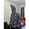 Luz&Pos Unisex Pubg Bape X Shark Hoodie - Gri