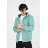 Unisex Tam Fermuarlı Kapşonlu  SweatShirt - Mint Yeşili
