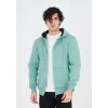 Unisex Tam Fermuarlı Kapşonlu  SweatShirt - Mint Yeşili