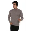 Luz&Pos Unisex Yarım Boğazlı Baskılı Dokuma Triko - Vizon
