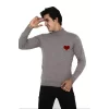 Luz&Pos Unisex Yarım Boğazlı Baskılı Dokuma Triko - Vizon