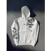Luz&Pos Uzun Kol Kapüşonlu Baskılı Sweatshirt - Beyaz