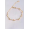 Vip Seri Pirinç Zirkon Taşlı Gold Renk Halley Model Bileklik