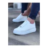 WG028 Beyaz Bağcıklı Kalın Taban Casual Erkek Ayakkabı