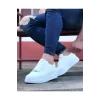 WG028 Beyaz Bağcıklı Kalın Taban Casual Erkek Ayakkabı