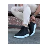 WG032 Siyah Bağcıklı Sneakers  Yarım Bilek Bot