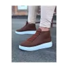 WG032 Taba Bağcıklı Sneakers  Yarım Bilek Bot