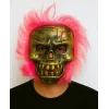 Wild Skull - Bakır Kafatası Pembe Saçlı İskelet Maske