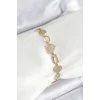 Xuping Pirinç Kalp ve Daire Model Gold Renk Kadın Bileklik