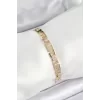 Xuping Pirinç Parçalı Labirent Model Gold Renk Kadın Bileklik