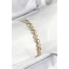 Xuping Pirinç Sıralı Kalp Model Gold Renk Kadın Bileklik