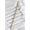 Xuping Pirinç Sıralı Kalp Model Gold Renk Kadın Bileklik