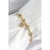 Xuping Pirinç Zirkon Taşlı Sallantılı Kalp Model Gold Renk Kadın Bileklik