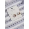 Xuping Rose Renk Zirkon Taşlı Bombeli Topçuk Earcuff Küpe