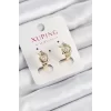 Xuping Zirkon Taşlı Kalp Model Gold Renk Kadın Küpe