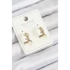 Xuping Zirkon Taşlı Kemer Model Gold Renk Kadın Küpe