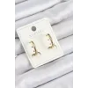 Xuping Zirkon Taşlı Oval Model Gold Renk Kadın Küpe