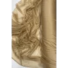 Yağmur Damlası Simli Abiye Elbise Şallık Tül Kumaş Gold 28