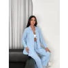 Yakalı Düğmeli Uzun Kollu Gömlek Pantolon Ikili Takım - Bebek Mavisi