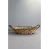 Yaldızlı Hasır Ekmek Sepeti Oval