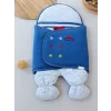 Luz&Pos Yenidoğan Açılır Kucaklı Smokin Ayaklı Erkek Bebek Kundak Mavi
