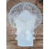 Luz&Pos Yenidoğan Ay Işığı Papatya Dantelli Taşlı Fiyonk Bebek Battaniyesi Kundak Ekru