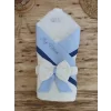 Luz&Pos Yenidoğan Bal Peteği My Prince Taç Nakışlı Delüks Kundak Bebek Battaniyesi Mavi