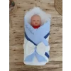 Luz&Pos Yenidoğan Bal Peteği My Prince Taç Nakışlı Delüks Kundak Bebek Battaniyesi Mavi