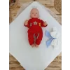 Luz&Pos Yenidoğan Bal Peteği My Prince Taç Nakışlı Delüks Kundak Bebek Battaniyesi Mavi