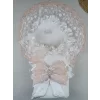 Luz&Pos Yenidoğan Bal Peteği Taç Nakışlı Lüks Kundak Bebek Battaniyesi Ekru