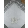 Luz&Pos Yenidoğan Bambu Taç Nakışlı Delüks Kundak Bebek Battaniyesi Ekru