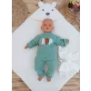 Luz&Pos Yenidoğan Beyaz Wool Yün Kumaş Ayıcık Kulaklı Kundak Bebek Battaniyesi Beyaz
