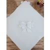 Luz&Pos Yenidoğan Beyaz Wool Yün Kumaş Ayıcık Kulaklı Kundak Bebek Battaniyesi Beyaz