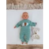 Luz&Pos Yenidoğan Beyaz Wool Yün Kumaş Taç Nakışlı Trilüks Kundak Bebek Battaniyesi Beyaz