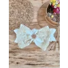 Luz&Pos Yenidoğan Beyaz Wool Yün Kumaş Taç Nakışlı Trilüks Kundak Bebek Battaniyesi Beyaz