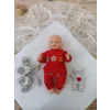 Luz&Pos Yenidoğan Gül Sedefli Duvaklı Taş Fiyonk Erkek Bebek Kumru Kundak Bebek Battaniyesi Lacivert